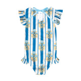 Rosa Rigata Ruffle Cap Sleeve