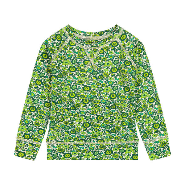 Green Floral Crewneck Sweatshirt