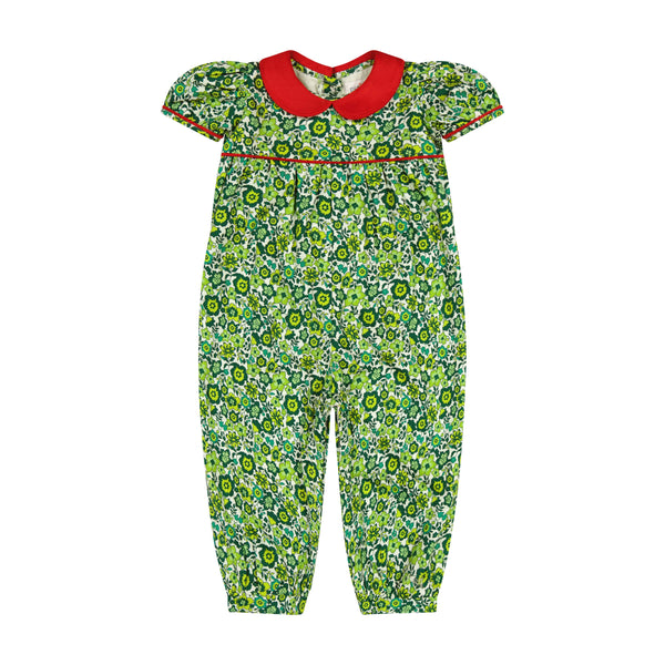 Green Floral Patty Romper