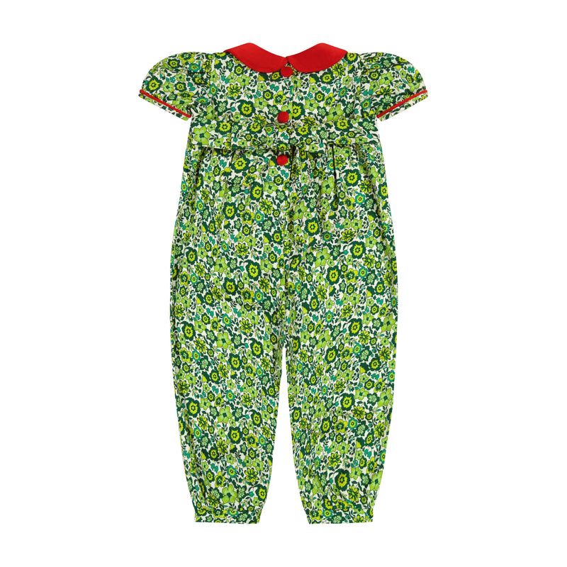 Green Floral Patty Romper