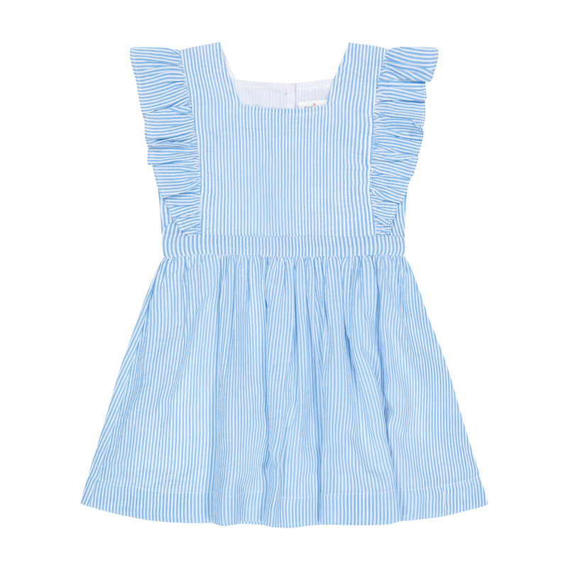 Blue Seersucker Pinny Dress